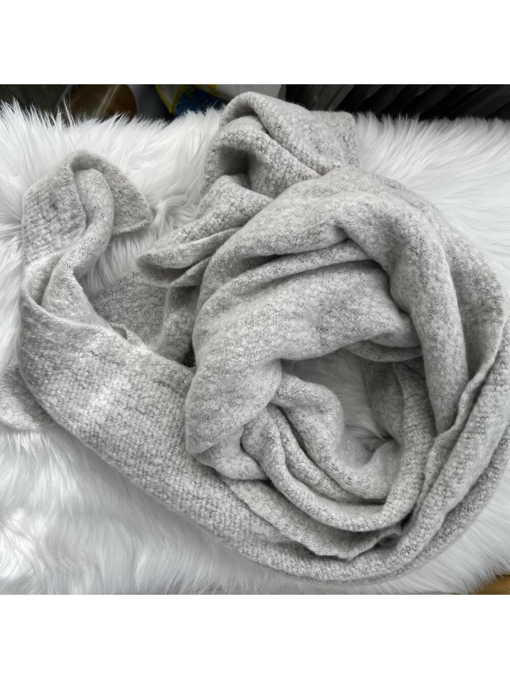 NWT Altar’d State - Heather Gray soft fuzzy oversize scarf 29” x 90” - Picture 6 of 6